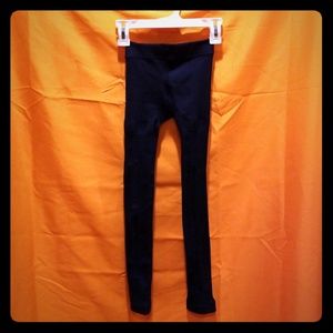 Blue cable knit fleece lined tights